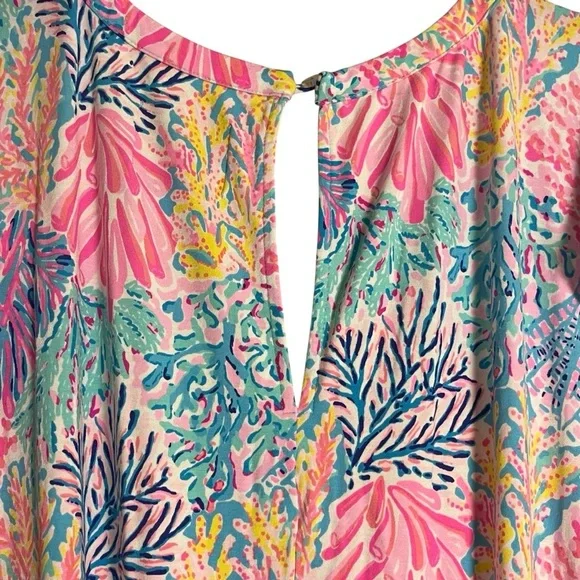Lilly Pulitzer Ravi Romper Splashdance Flutter Sleeves Back Keyhole Skort — M - Picture 9 of 11